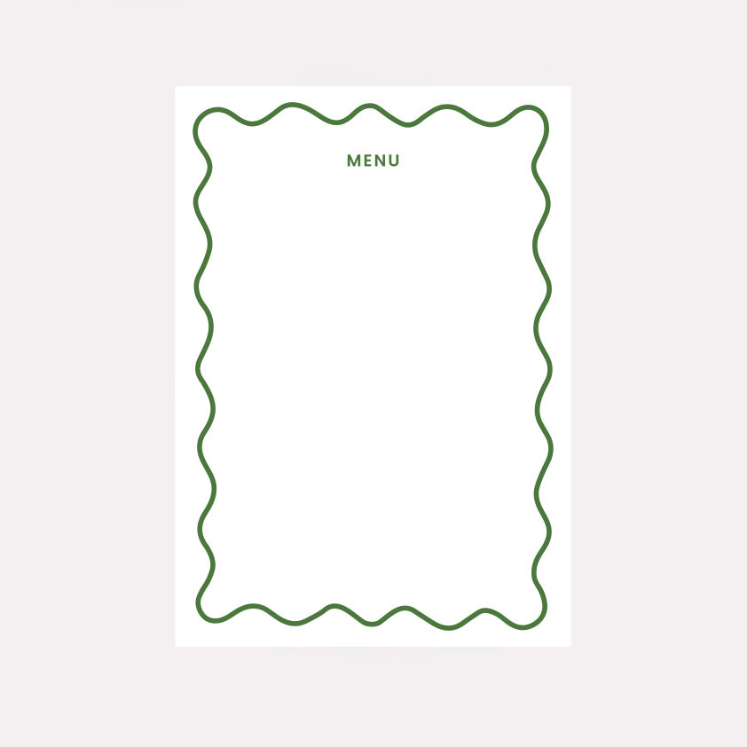 Downloadable Dinner Menu in Olive Green