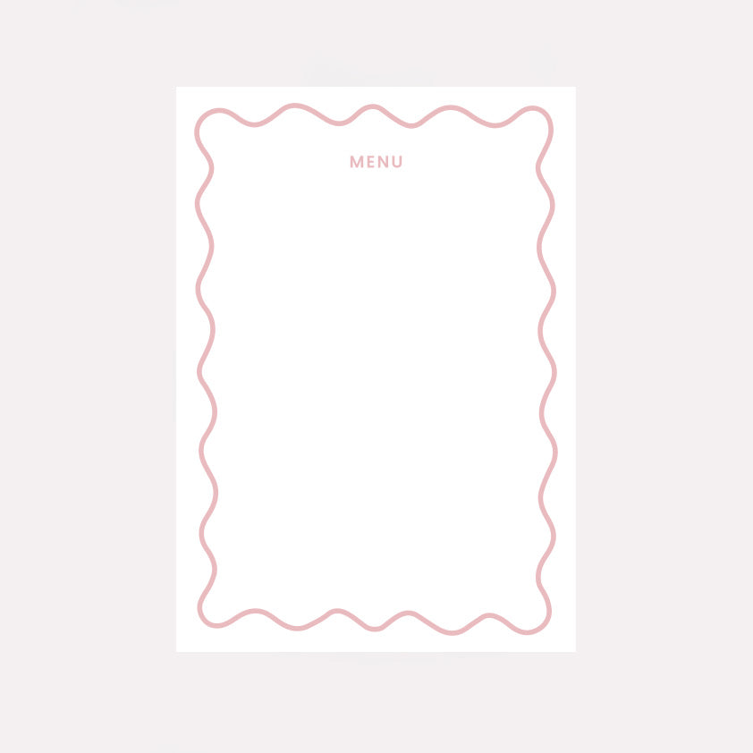 Downloadable Dinner Menu in Pink Lemonade