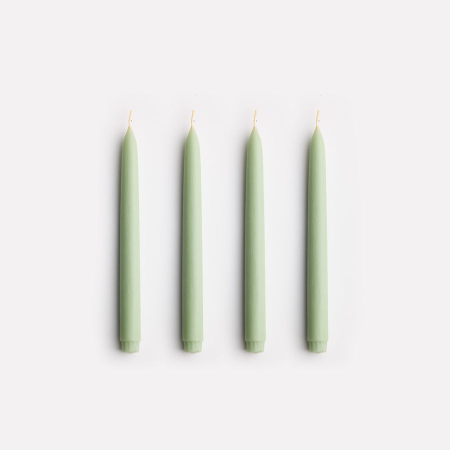 Twinkling Taper Candle Set in Sea Foam