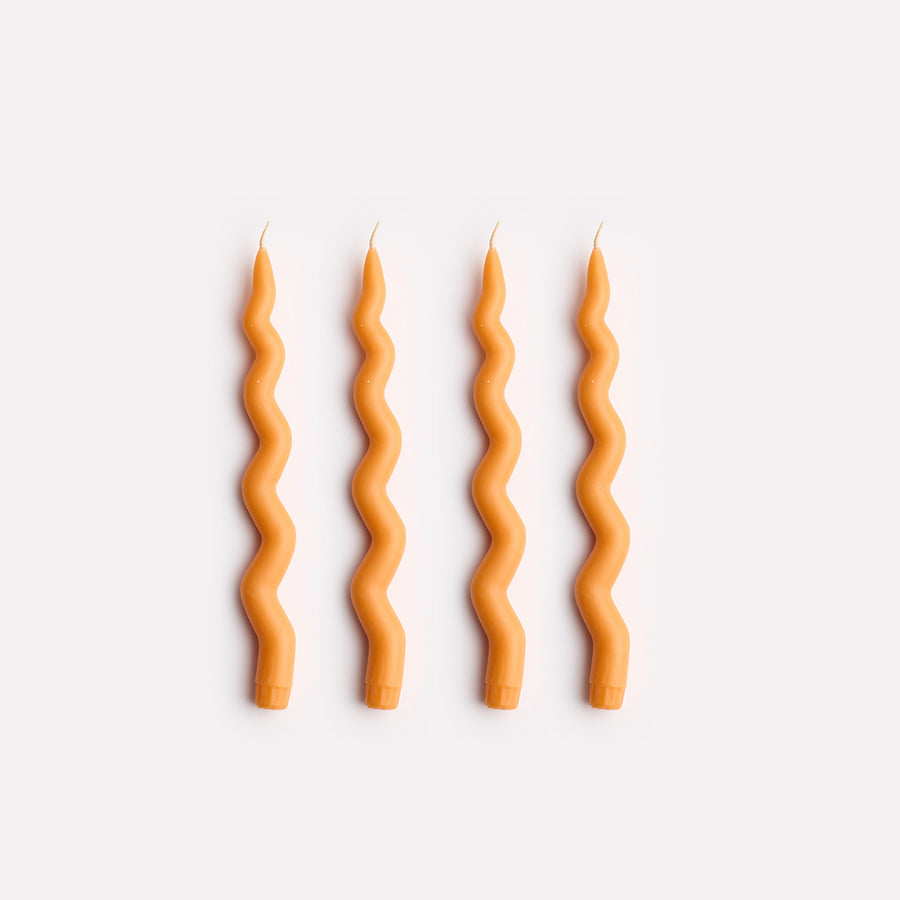 Wavy Taper Candle Set in Marigold