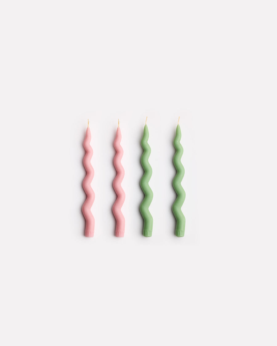 Wavy Taper Candle Set in Tulip Fields