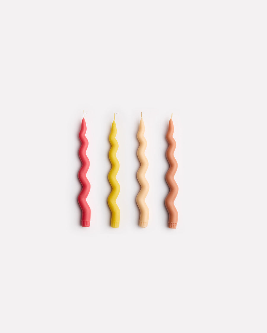 Wavy Taper Candle Set in Soleil