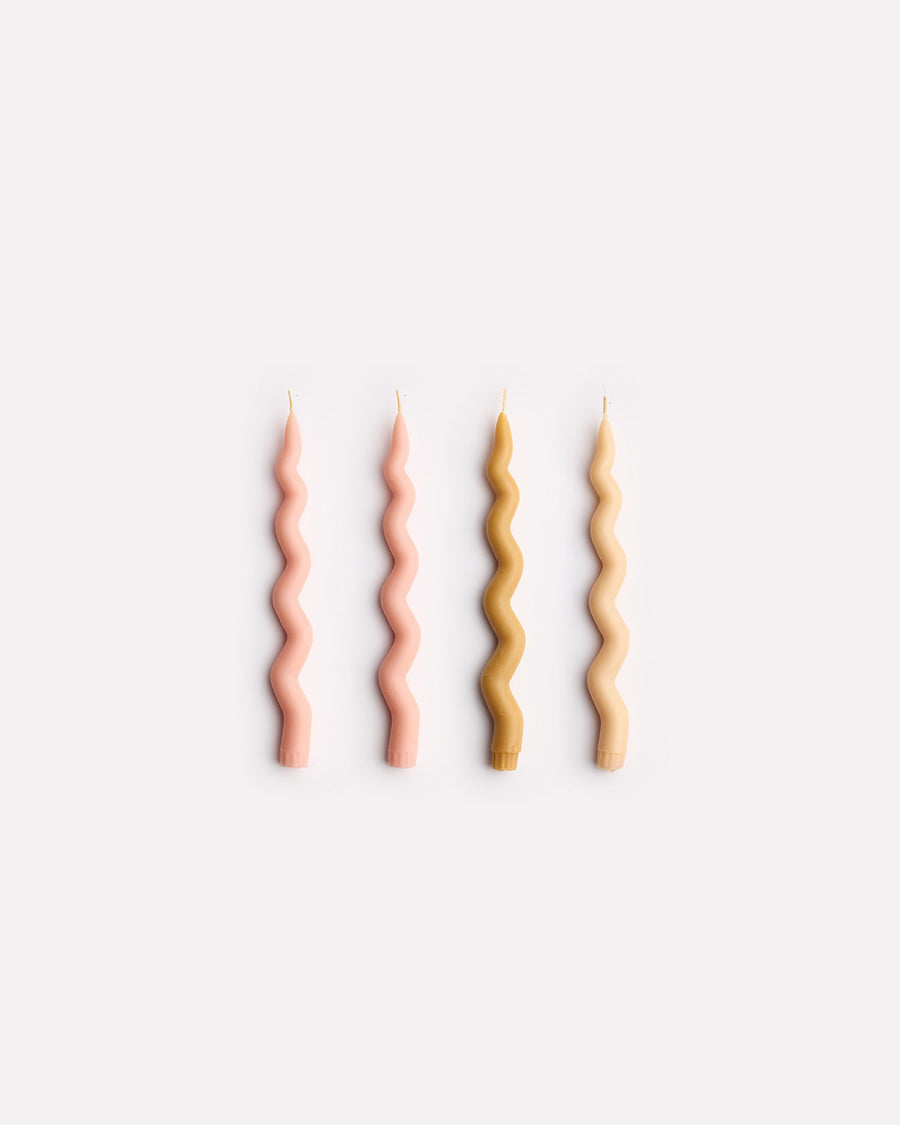 Wavy Taper Candle Set in Sunday Brunch